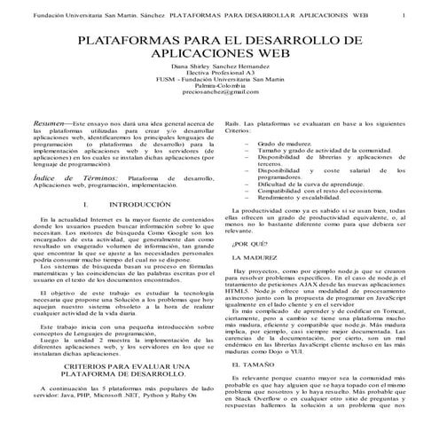 Plataformas para el desarrollo de aplicaciones web