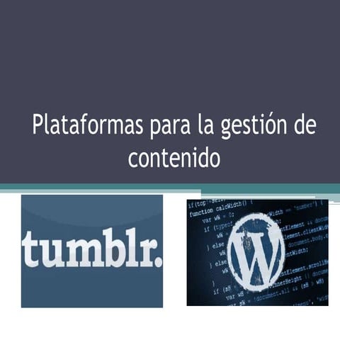 Plataformas para la gestión de contenido