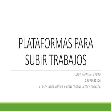 Plataformas para subir trabajos