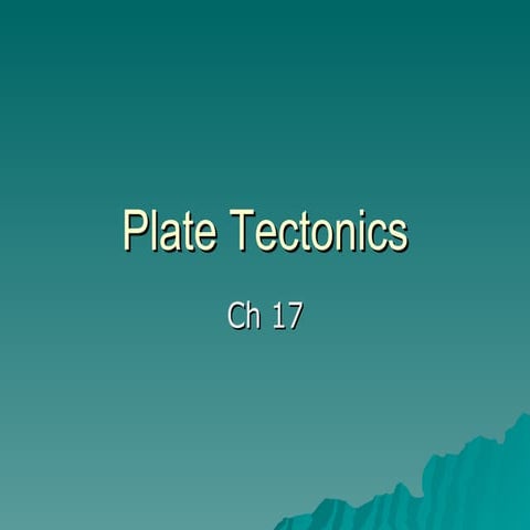 Plate Tectonics Lecture