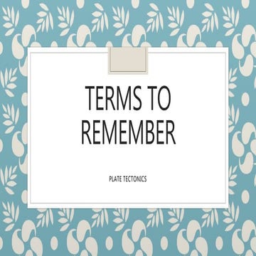 Plate  tectonic terms