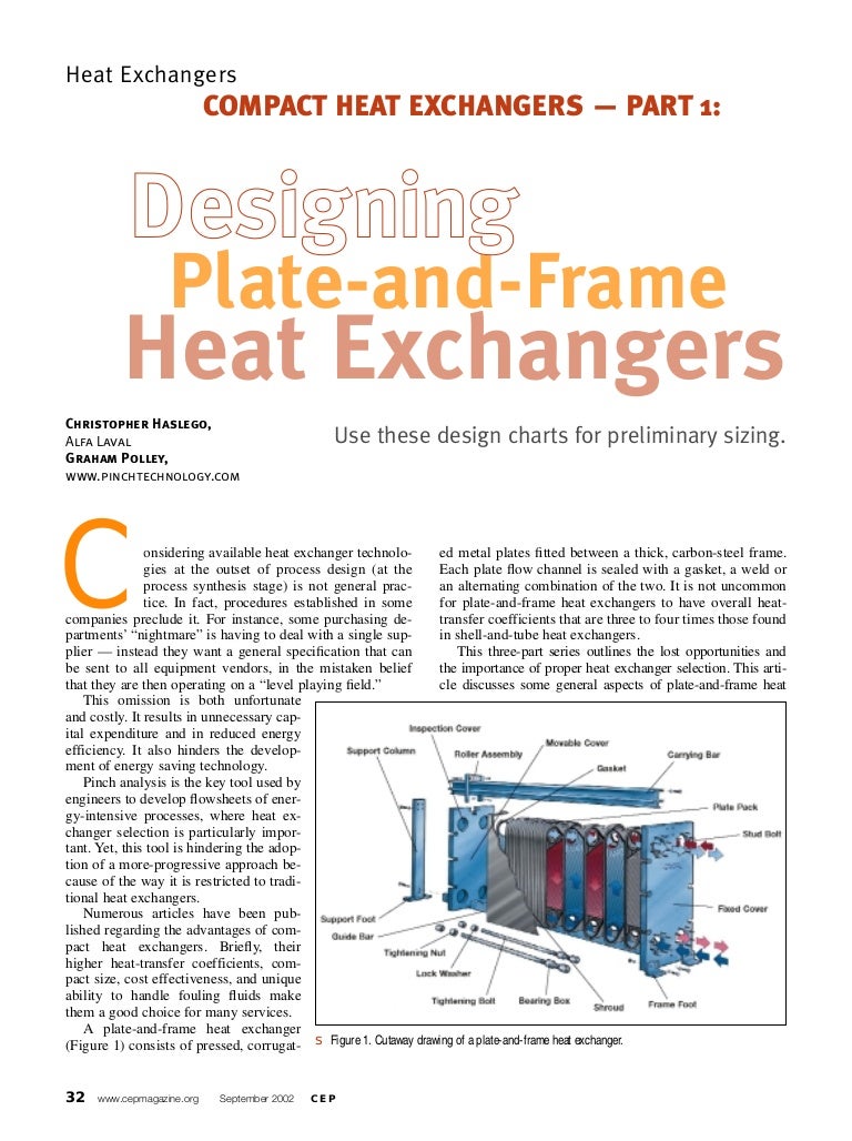 Plate and frame Heat Exchanger Sizing