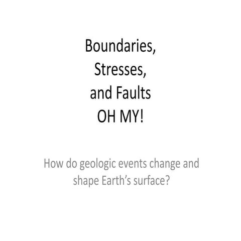 Plate boundaries stresses faults ppt