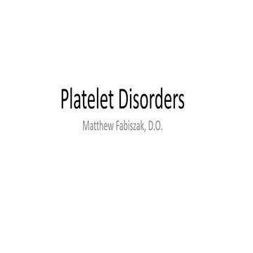 Platelet disorders