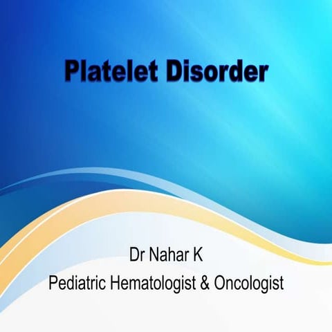 Platelet disorder with ITP