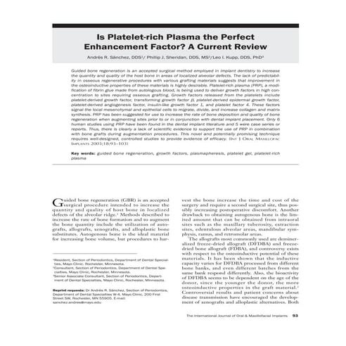 Platelet Rich Fibrin (PRF) | PPTX