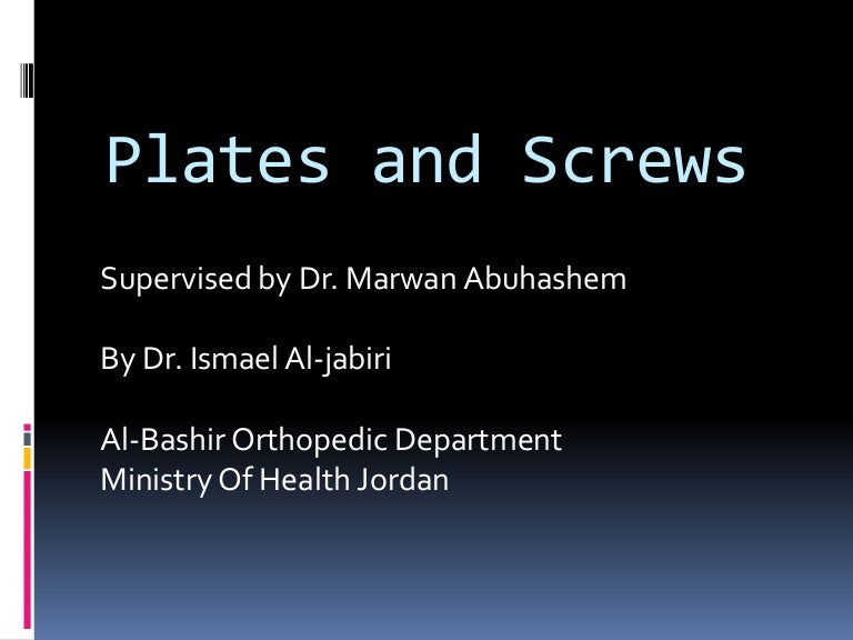 Plates and screws 11