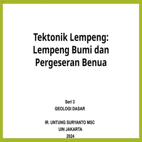 Basic plate tectonic concepts in geology