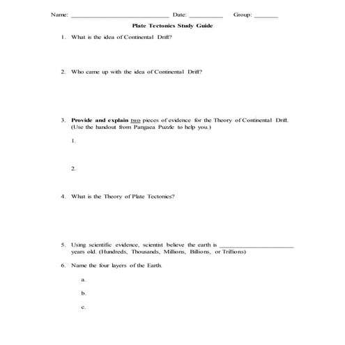 Platetectonics review