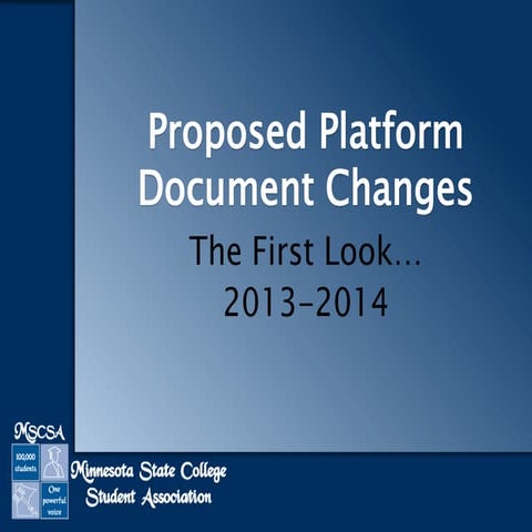 Platform Document proposed changes