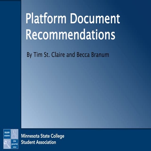 Platform Document Recommendations 2015