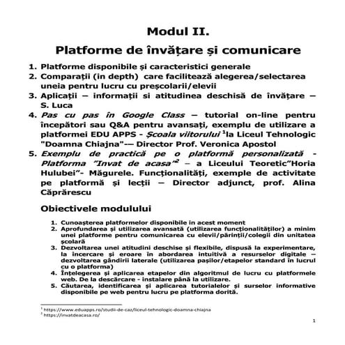Platforme de invatare si comunicare  modul 2 suport de curs_ ccd ilfov_ mai20...