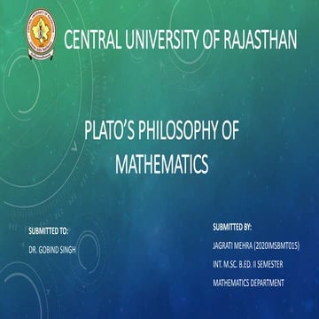 Plato's Philosophy of Mathematics
