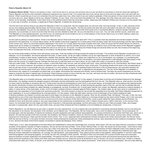 Plato's Republic (Book I-II)