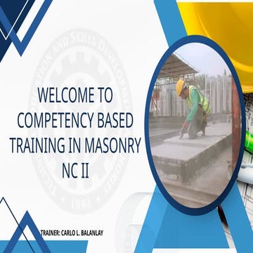 MASONRY NC II - CBLM | PDF