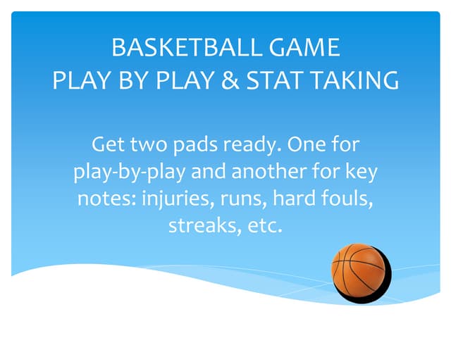 Prof. Ledbetter's play-by-play notes