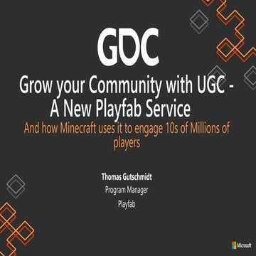 PlayFab ugc gdc
