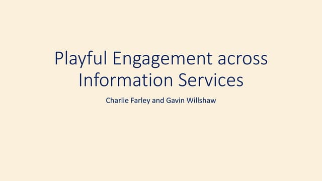 Playful Engagement across Information Services