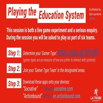 Games in Higher Education - Playing the Education System