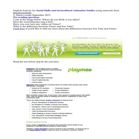 Playmeo reading