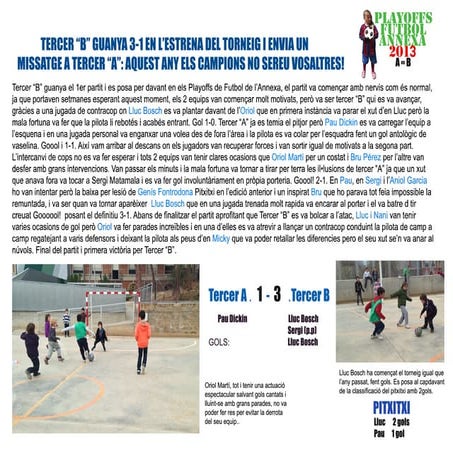 Playoffs futbol 3er curs 2013