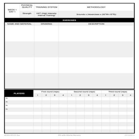 Playout worksheet
