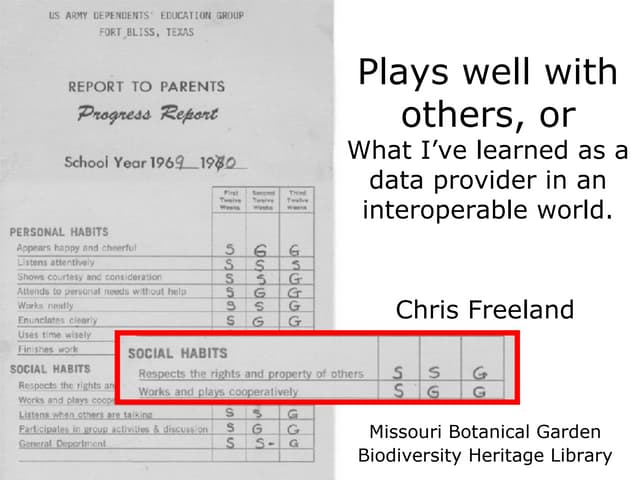 Plays Well with Others, or What I’ve learned as a data provider in an intero...