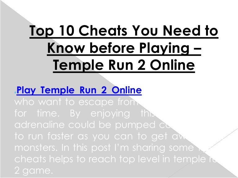 temple run 4 game online play