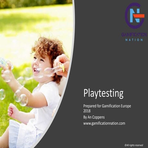Playtesting presentation for Gamification Europe by An Coppens