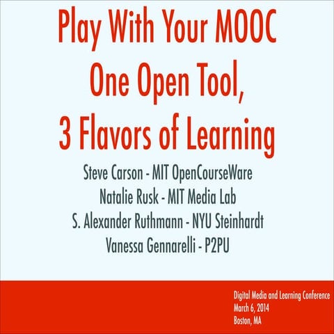 Play With Your MOOC