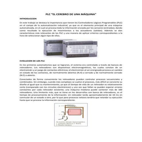 Mapa mental de PLC ( controlador lógico programable ) | PDF