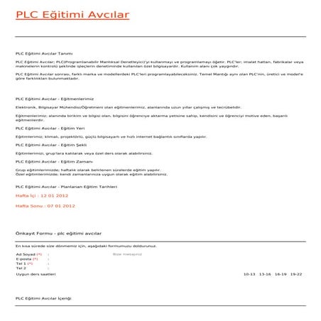 Plc egitimi-avcilar