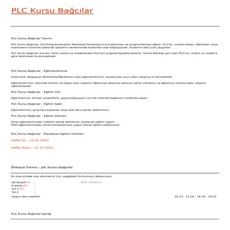 Plc kursu-bagcilar
