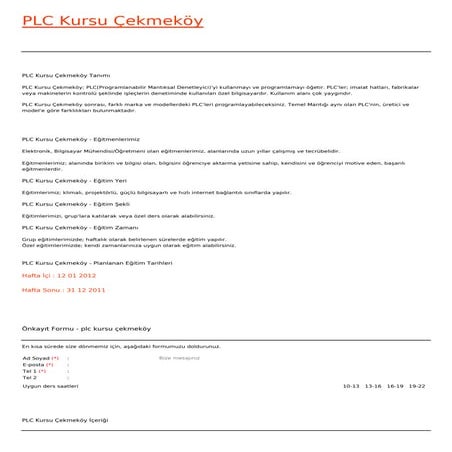 Plc kursu-cekmekoy