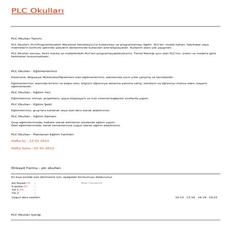 Plc okullari