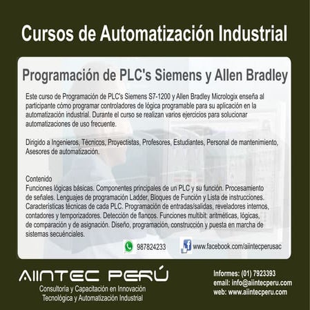 Curso: PLC Siemens S7-1200 y Allen Bradley Micrologix