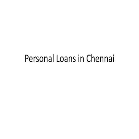Personal Loan in Chennai