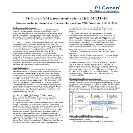Plcopen xml exchange