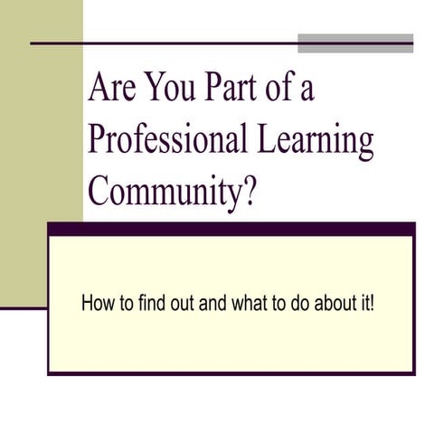 John Golden's 2005 Presentation on PLCs