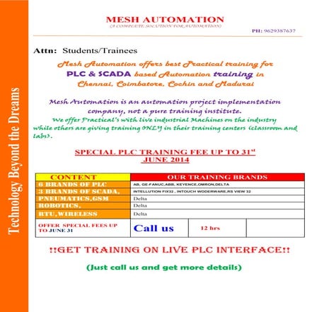 Plc & scada course details | DOCX