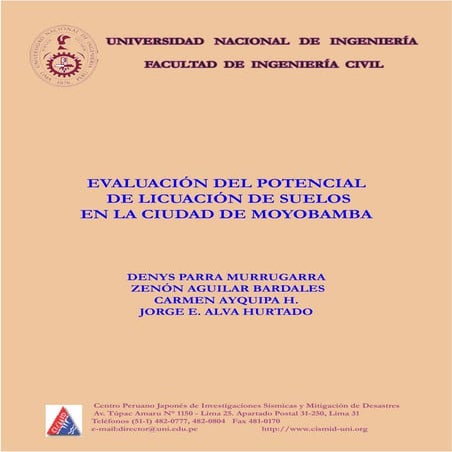 Licuefacción de Suelos en Moyobamba