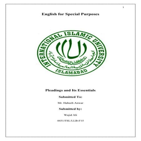 Pleadings and its essentials