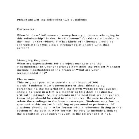 Please answer the following two questionsCurrenciesWha.docx