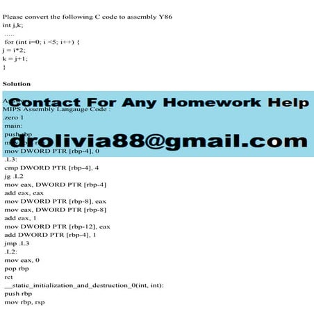 Please convert the following C code to assembly Y86int j,k; .....pdf ...