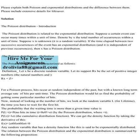 Please explain both Poisson and exponential distributions and the di.pdf