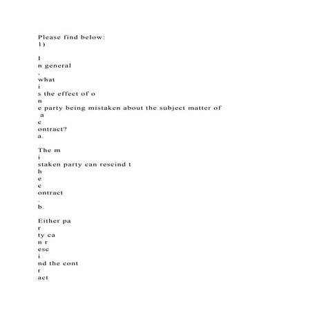 Please find below1)In general, what is the effect o.docx