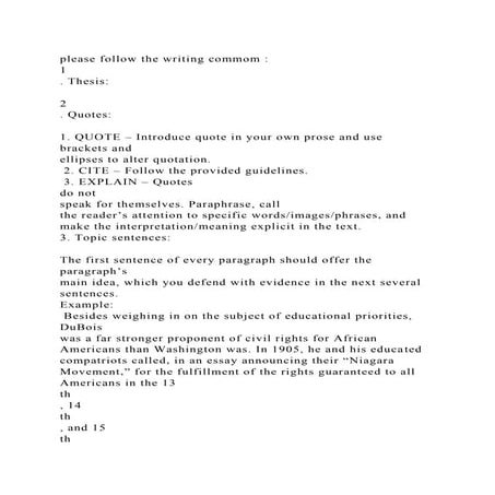 please follow the writing commom 1. Thesis 2. Quotes.docx