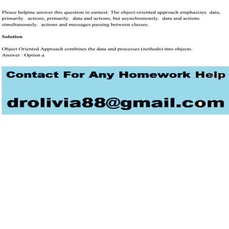 Please helpme answer this question in earnest The object-oriented a.pdf