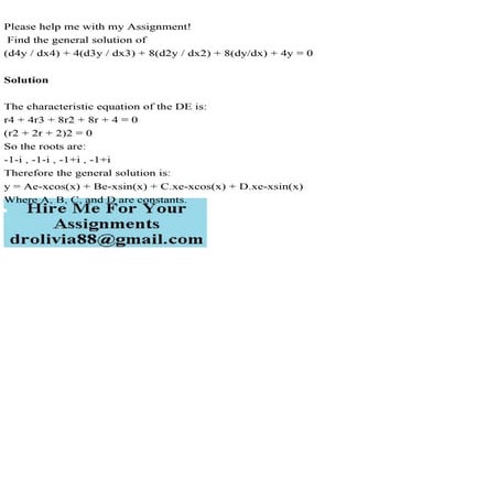 Please help me with my Assignment! Find the general solution of(.pdf ...