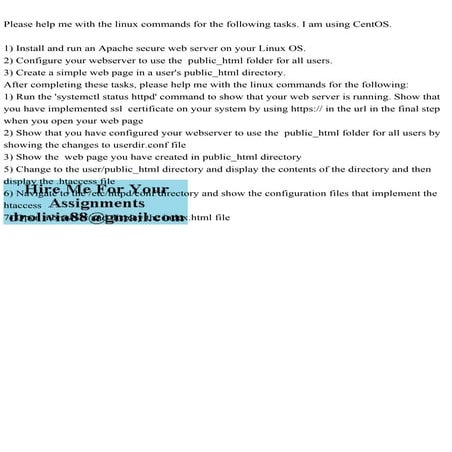 Please help me with the linux commands for the following tasks. I am.pdf